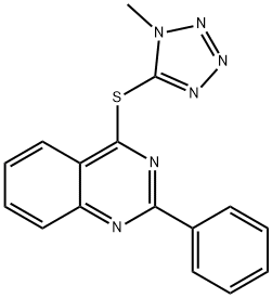 4-((1-甲基-1H-四唑-5-基)硫基)-2-苯基喹唑啉, 851168-98-4, 结构式