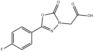 JR-13675, 2-(5-(4-Fluorophenyl)-2-oxo-1,3,4-oxadiazol-3(2H)-yl)acetic acid, 95% 化学構造式