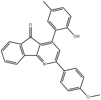 4-(2-羟基-5-甲基苯基)-2-(4-甲氧基苯基)-5H茚并[1,2-B]吡啶-5-酮 结构式