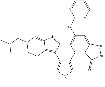 CEP-11981|1.11-(2-METHYLPROPYL)-12,13-DIHYDRO-2-METHYL-8-(PYRIMIDIN-2-YLAMINO)-4H-INDAZOLO(5,4-A)PYRROLO(3,4-C)CARBAZOL-4-ONE