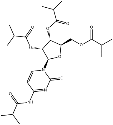 Cytidine, N-(2-methyl-1-oxopropyl)-, 2',3',5'-tris(2-methylpropanoate) (9CI) Struktur