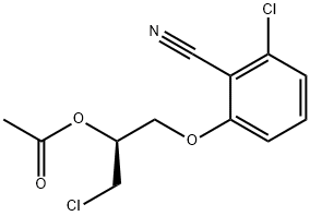 Benzonitrile, 2-[(2S)-2-(acetyloxy)-3-chloropropoxy]-6-chloro- Struktur