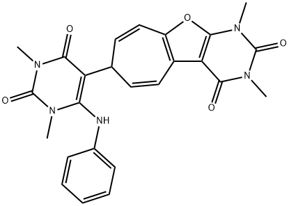 2H-Cyclohepta[4,5]furo[2,3-d]pyrimidine-2,4(3H)-dione,  1,7-dihydro-1,3-dimethyl-7-[1,2,3,4-tetrahydro-1,3-dimethyl-2,4-dioxo-6-(phenylamino)-5-|