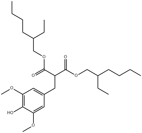 2-(4-HYDROXY-3,5-DIMETHOXYBENZYL)MALONSURE BIS(2-ETHYLHEXYL )ESTER, 872182-46-2, 结构式