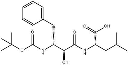 rac-((2R,3S)-3-((tert-butoxycarbonyl)amino)-2-hydroxy-4-phenylbutanoyl)-D-leucine, 87304-15-2, 结构式