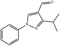 1H-Pyrazole-4-carboxaldehyde, 3-(1-methylethyl)-1-phenyl- 结构式