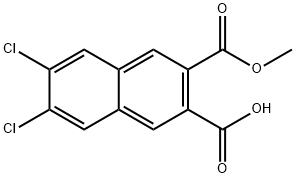 2,3-Naphthalenedicarboxylic acid, 6,7-dichloro-, 2-methyl ester 化学構造式