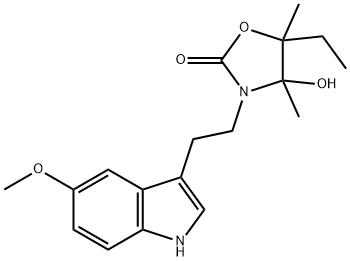 2-OXAZOLIDINONE, 5-ETHYL-4-HYDROXY-3-[2-(5-METHOXY-1H-INDOL-3-YL)ETHYL]-4,5-DIMETHYL-,883291-40-5,结构式