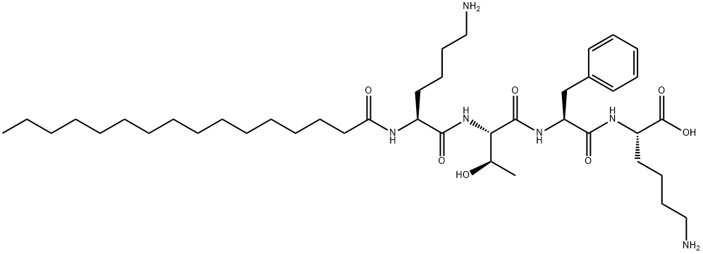 パルミトイルテトラペプチド-10 化学構造式