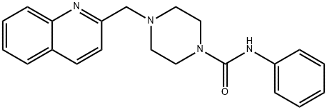 N-フェニル-4-(3-キノリルメチル)-1-ピペラジンカルボアミド 化学構造式