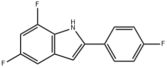 5,7-二氟-2-(4-氟苯基)-1H-吲哚, 901188-04-3, 结构式