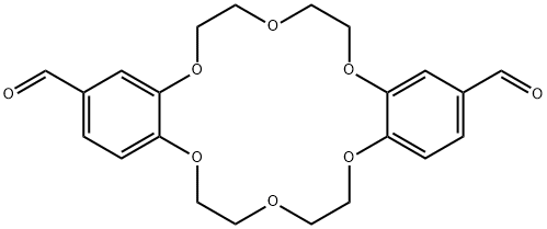 6,7,9,10,17,18,20,21-八氢二苯并[B,K][1,4,7,10,13,16]六氧杂环辛二烯-2,14-二甲醛, 90265-03-5, 结构式