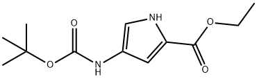 Ethyl 4-((tert-butoxycarbonyl)amino)-1H-pyrrole-2-carboxylate 化学構造式