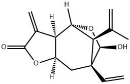 (3aR,9R)-7-Ethenyl-3aα,4,6,7,8,8aα-hexahydro-6β-hydroxy-3-methylene-9-(1-methylethenyl)-4β,7β-methanofuro[3,2-c]oxepin-2(3H)-one Struktur