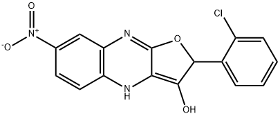 Furo[2,3-b]quinoxalin-3-ol, 2-(2-chlorophenyl)-2,4-dihydro-7-nitro-,907554-34-1,结构式