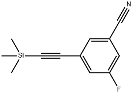 Benzonitrile, 3-fluoro-5-[2-(trimethylsilyl)ethynyl]- Structure