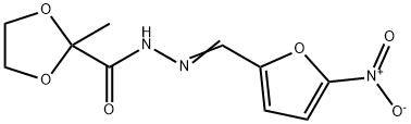 1,3-Dioxolane-2-carboxylic acid, 2-methyl-, 2-[(5-nitro-2-furanyl)methylene]hydrazide Structure