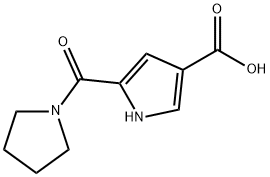 5-(吡咯烷-1-羰基)-1H-吡咯-3-羧酸 结构式