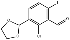 2-氯-3-(1,3-二氧戊环-2-基)-6-氟苯甲醛,924626-80-2,结构式