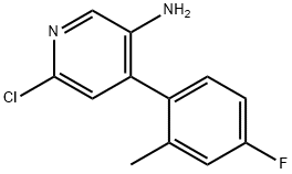 3-Pyridinamine, 6-chloro-4-(4-fluoro-2-methylphenyl)- 化学構造式