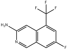 7-FLUORO-5-(TRIFLUOROMETHYL)-3-ISOQUINOLINYLAMINE,956100-74-6,结构式