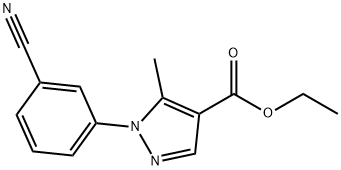 1H-Pyrazole-4-carboxylic acid, 1-(3-cyanophenyl)-5-methyl-, ethyl ester, 956191-77-8, 结构式