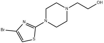 4-Bromo-2-[N-(2-hydroxyethyl)piperazin-1-yl)thiazole 化学構造式