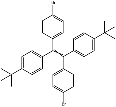 Benzene, 1-[1,2-bis(4-bromophenyl)-2-[4-(1,1-dimethylethyl)phenyl]ethenyl]-4-(1,1-dimethylethyl)- Structure