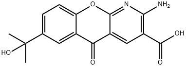5H-[1]Benzopyrano[2,3-b]pyridine-3-carboxylic acid, 2-amino-7-(1-hydroxy-1-methylethyl)-5-oxo-,100157-23-1,结构式
