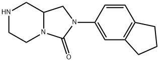 Imidazo[1,5-a]pyrazin-3(2H)-one, 2-(2,3-dihydro-1H-inden-5-yl)hexahydro-, 2,2,2-trifluoroacetate (1:1), 1002338-21-7, 结构式