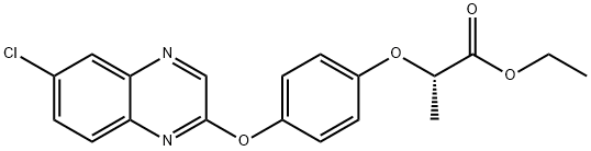 Propanoic acid, 2-[4-[(6-chloro-2-quinoxalinyl)oxy]phenoxy]-, ethyl ester, (2S)- Structure