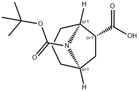 (1S,5R,6S)-rel-8-[(tert-butoxy)carbonyl]-8-azabicyclo[3.2.1]octane-6-carboxylic acid Struktur