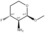 beta-threo-Pentopyranoside, methyl 2-amino-2,3,4-trideoxy-3-fluoro- (9CI) Struktur
