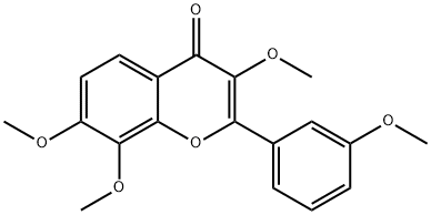 4H-1-Benzopyran-4-one, 3,7,8-trimethoxy-2-(3-methoxyphenyl)-,1017083-18-9,结构式