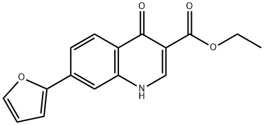 Ethyl 7-(furan-2-yl)-4-oxo-1,4-dihydroquinoline-3-carboxylate, 102269-47-6, 结构式
