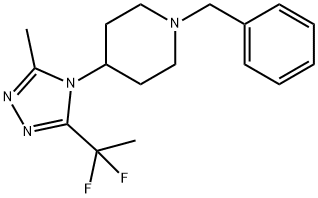 1-Benzyl-4-[3-(1,1-difluoro-ethyl)-5-methyl-[1,2,4]triazol-4-yl]-piperidine Structure
