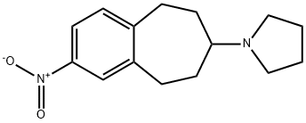 1-(2-NITRO-6,7,8,9-TETRAHYDRO-5H-BENZO[7]ANNULEN-7-YL)PYRROLIDINE Struktur