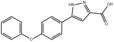 JR-3110, 3-(4-Phenoxyphenyl)-1H-pyrazole-5-carboxylic acid, 97% Structure
