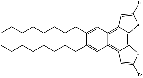 2,9-Dibromo-5,6-dioctylnaphtho[2,1-b:3,4-b']dithiophene Structure