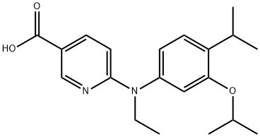 6-[Ethyl-(3-isopropoxy-4-isopropyl-phenyl)-amino]-nicotinic acid 化学構造式