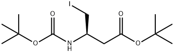 2-Methyl-2-propanyl (3R)-4-iodo-3-({[(2-methyl-2-propanyl)oxy]carbonyl}amino)butanoate Struktur