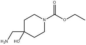 tert-butyl 4-(aminomethyl)-4-hydroxypiperidine-1-carboxylate 化学構造式
