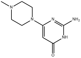 2-amino-6-(4-methyl-1-piperazinyl)-4(3H)-Pyrimidinone Struktur