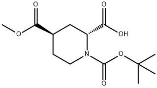 1,2,4-Piperidinetricarboxylic acid, 1-(1,1-dimethylethyl) 4-methyl ester, (2R,4R)-,1072030-80-8,结构式