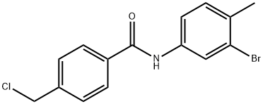 Benzamide, N-(3-bromo-4-methylphenyl)-4-(chloromethyl)-,1072105-05-5,结构式