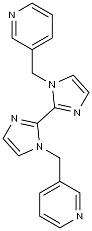 1,1-bis(pyridin-3-ylmethyl)-2,2-bisimidazole Struktur