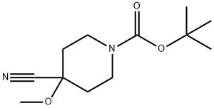 1-Piperidinecarboxylic acid, 4-cyano-4-methoxy-, 1,1-dimethylethyl ester Structure