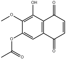 1,4-Naphthalenedione, 7-(acetyloxy)-5-hydroxy-6-methoxy-,108637-91-8,结构式