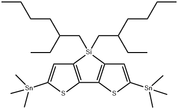 4,4'-双(2-乙基己酯 )-5,5'-双(三甲基锡)-噻吩[3,2-B:2,3-D]硅杂环戊二烯 结构式