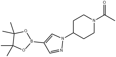 1-(4-4-(4,4,5,5-TETRAMETHYL-1,3,2-DIOXABOROLAN-2-YL)-1H-PYRAZOL-1-YL)PIPERI|1-[4-[4-(4,4,5,5-四甲基-1,3,2-二氧硼杂环戊烷-2-基)-1H-吡唑-1-基]-1-哌啶基]-乙酮